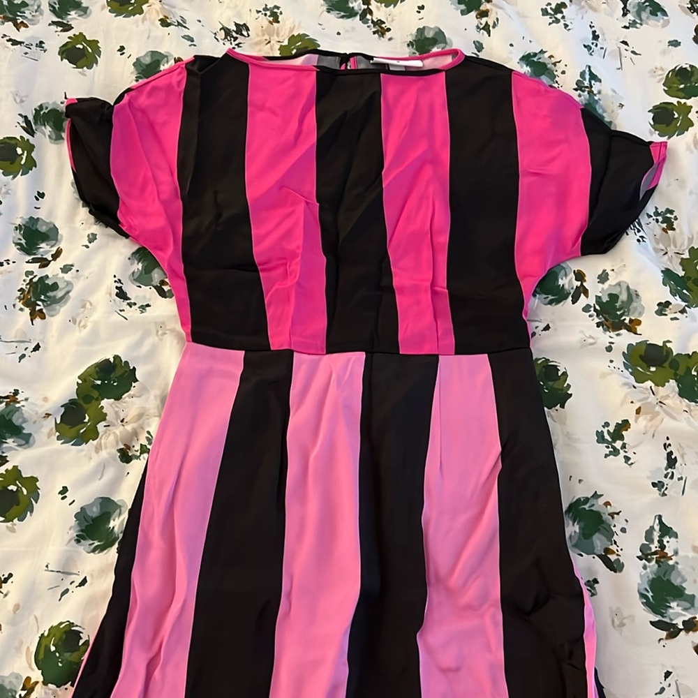 Christopher John Rogers for Target pink and black striped maxi dress, size 0